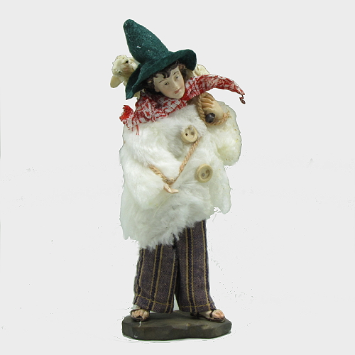 Krippenfigur Hirte mit Lamm