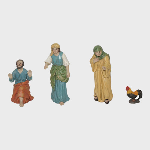 Passionsfiguren aus Kunstharz Verleugnung Petrus