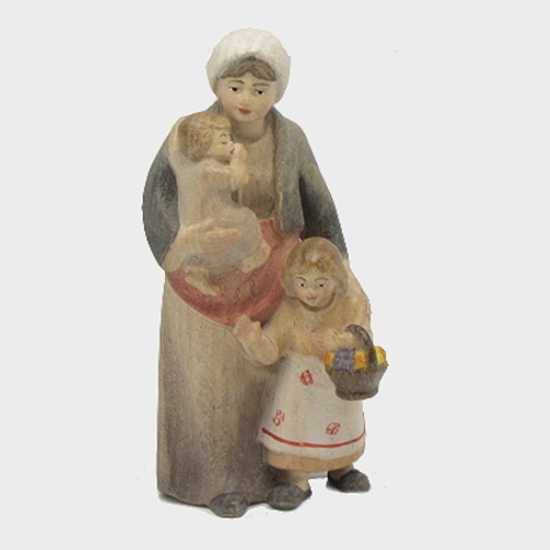 PEMA 027 Krippenfigur Hirtin mit 2 Kinder