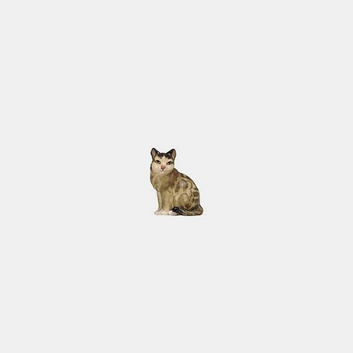 Kostner Krippenfigur Katze sitzend Nummer 162, holzgeschnitzt und bemalt