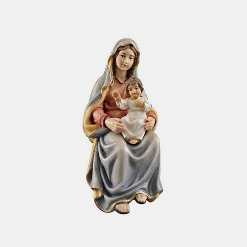 Kostner Krippenfigur Hl. Maria mit Kind Nummer 63, holzgeschnitzt und bemalt