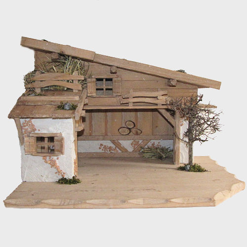 Krippe / Krippenstall Marienhof für 10-12cm große Krippenfiguren