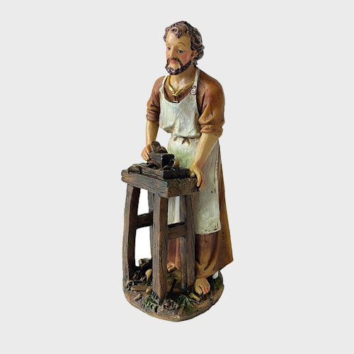 Krippenfigur Schreiner aus Kunstharz 11cm