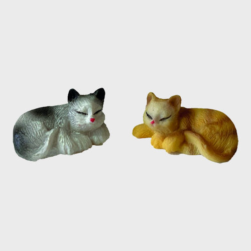 Krippenfiguren Katzen 2-teilig aus Kunstharz
