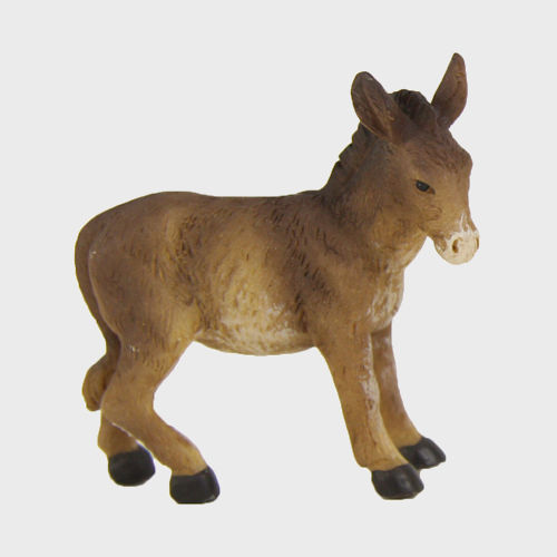 Krippenfigur Esel stehend aus Kunstharz