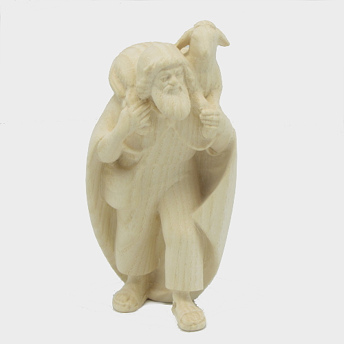 PEMA 019 natur Krippenfigur Hirte mit Lamm auf Schulter