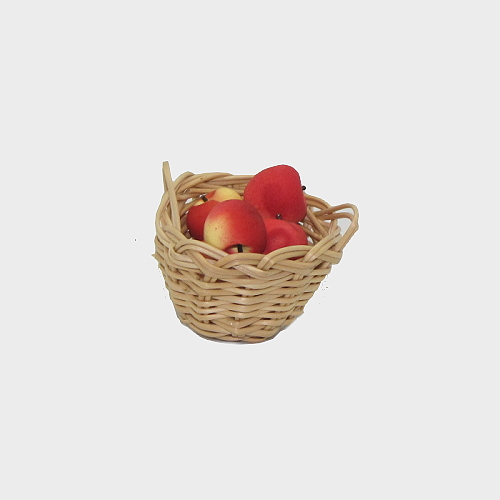 Krippendekoration Korb mit Äpfel