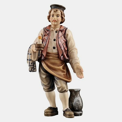 Kostner Krippenfigur Wirt Nummer 64, holzgeschnitzt und bemalt
