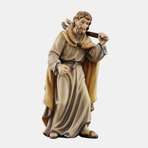 Kostner Krippenfigur Hl. Josef Nummer 62, holzgeschnitzt und bemalt