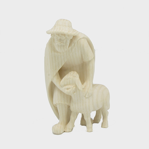 PEMA 015 natur Krippenfigur Hirte mit Schaf
