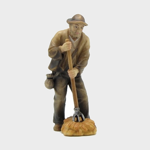 Rainell 024 Krippenfigur Hirt mit Heugabel
