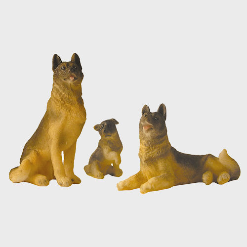 Krippenfiguren Schäferhundfamilie