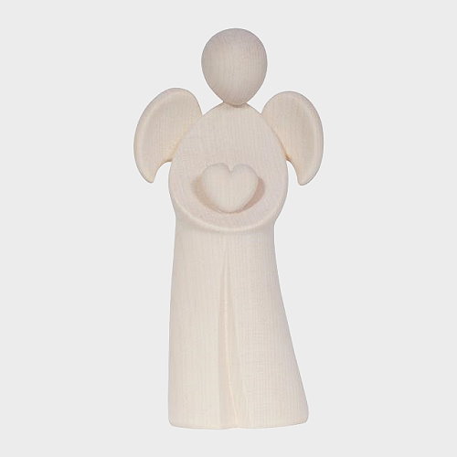Engel aus Holz, Holzengel, Engel Amore mit Herz