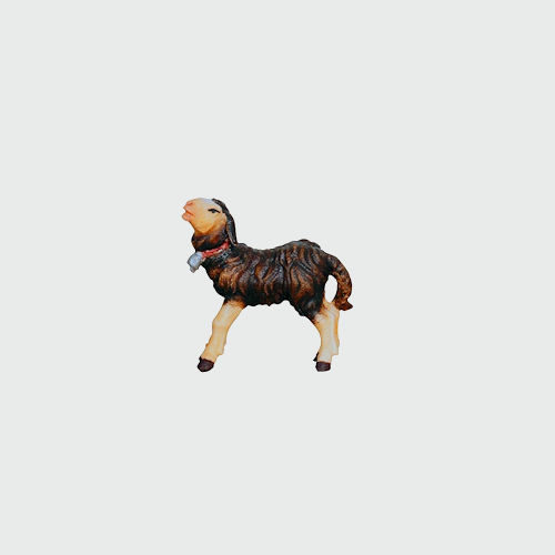 Kostner Krippenfigur Nummer 286s Krippenfigur Lamm schwarz stehend, holzgeschnitzt und bemalt