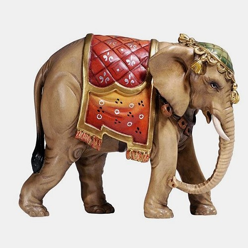 Kostner Krippenfigur Elefant Nummer 181, holzgeschnitzt und bemalt