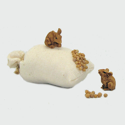 Krippenfiguren Mäuse mit Kornsack