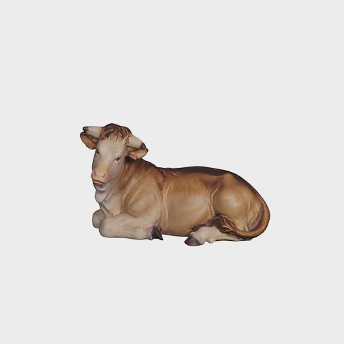 Advent 039 Krippenfigur aus Eschenholz Ochse liegend