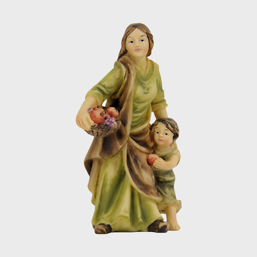 Krippenfigur Magd mit Kind