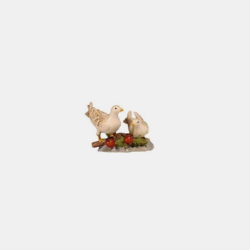 Kostner Krippenfigur Taubenpaar Nummer 166, holzgeschnitzt und bemalt