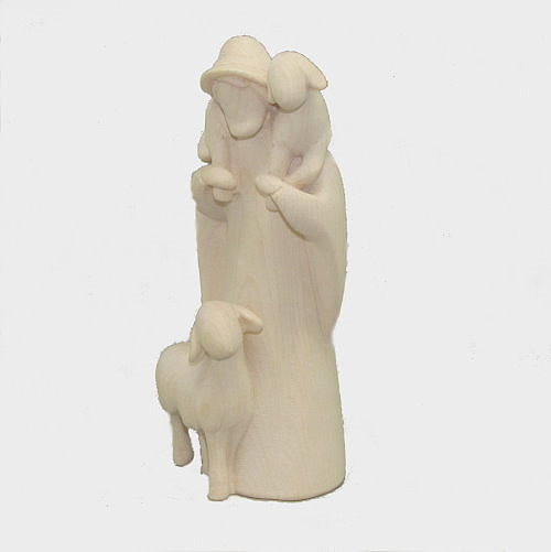 Leonardo 910046 Natur Krippenfigur Hirt mit 2 Schafe