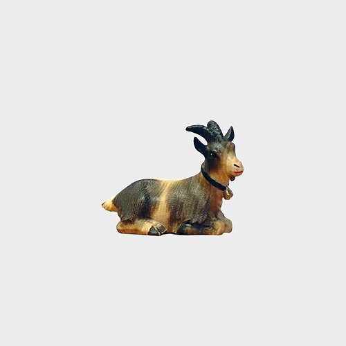 Advent 196 Krippenfigur aus Eschenholz Ziege liegend