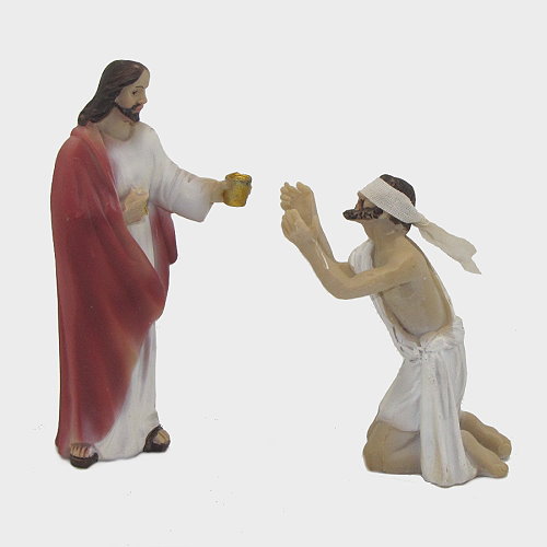 Passionsfiguren Heilung des Blinden 9cm