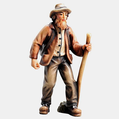 Kostner Krippenfigur Bauer Nummer 44, holzgeschnitzt und bemalt