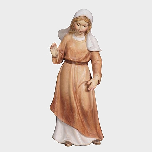 Advent 022 Krippenfigur aus Eschenholz Hirtin