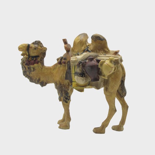 handbemalt Krippentiere. Kamel mit Gepäck für 9-10 cm Figuren Aus Polyresin 